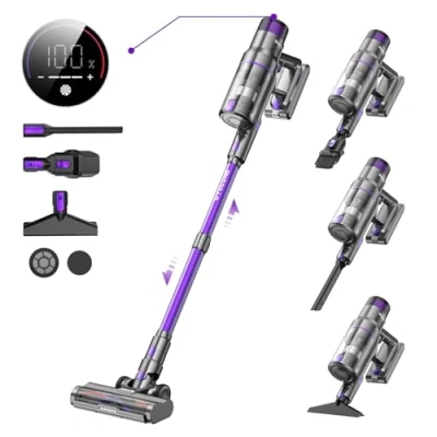 Abbildung von Vistefly V15s Max Akku Staubsauger Kabellos 45000Pa, 580W Kabelloser mit Touchscreen 8 in 1 Staub Automatisch Erkennen 70 Minuten Laufzeit für Tierhaare Hartböden Teppich