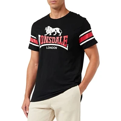 Abbildung von Lonsdale Tshirt print, Herren, Größe: Large, Black red white