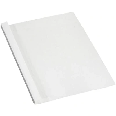 Abbildung von Fellowes Thermobindemappen Standard, 150 Mikron Vorderseite (PVC) / 200g/m² Rücken (glänzend), weiß