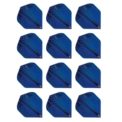 Abbildung von RED DRAGON Hardcore Radical Schwarz Blau Extra Dicke Standard Dart Flights 4 Sätze pro Packung (12 insgesamt)