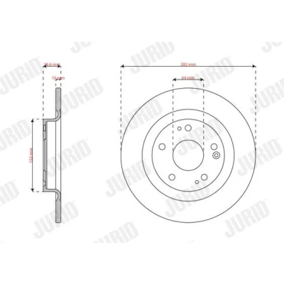 Abbildung von JURID Bremsscheibe HONDA: CIVIC 10 282mm 10mm 5 voll beschichtet 563731JC 42510TGNG00 Bremsscheiben, Scheibenbremsen
