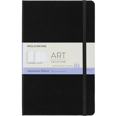Abbildung von Moleskine Art Collection, Japanisches Album, Skizzenbuch mit Hardcover, Papier geeignet für Stifte, Pastelle und Zeichenkohle, Großformat 13 x 21 cm, 48 Seiten) schwarz