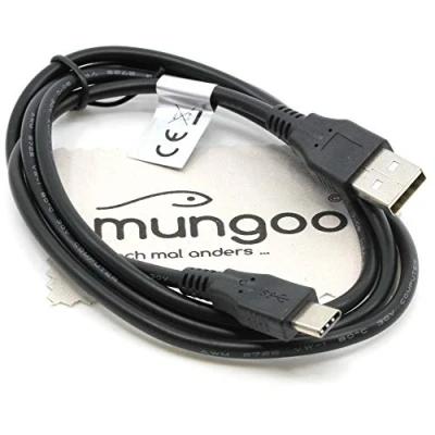 Abbildung von USB Ladekabel passend für Fairphone 5, 4, 3+, 3 Typ C Datenkabel 1m mit mungoo Displayputztuch