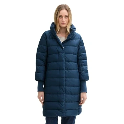 Abbildung von TOM TAILOR Damen 1042913 Lange Steppjacke mit Stehkragen, 26779 Nighttime Blue, XL