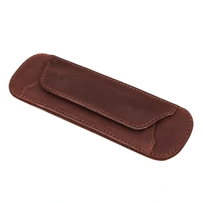 Abbildung von STILORD &#039;Neo&#039; Schulterpolster abnehmbar Leder mit Druckknöpfen für Schultergurt Vintage Gurtschutz gepolstert Polster Umhängetasche, Farbe:Cognac Dunkelbraun