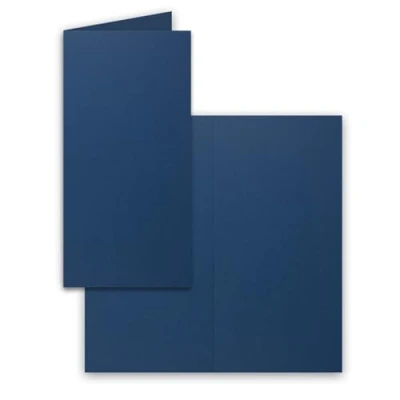 Abbildung von FarbenFroh by GUSTAV NEUSER 25x Falt Karten DIN Lang Nachtblau (Blau) 10,5 x 21 cm Blanko Doppelkarten Klappkarten für Einladungen und Grußkarten zu Weihnachten Geburtstag