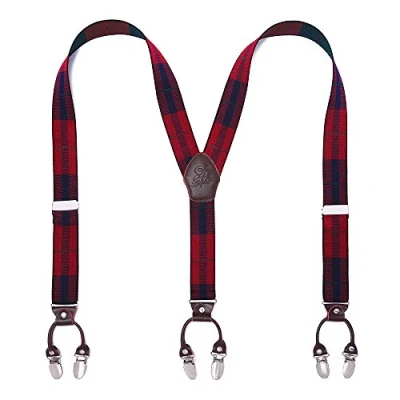 Abbildung von KANGDAI Herren Hosenträger 6 Clips Heavy Duty Men Braces Y Zurück 20 Farben Durable Elastic Verstellbare Starke Metall
