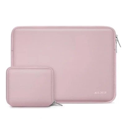 Abbildung von MOSISO Laptop Hülle Tasche Kompatibel mit MacBook Pro 16 Zoll 2024 2019 M3 A2991 M2 A2780 M1 A2485 A2141/Pro Retina 15 A1398,15 15,6 Notebook,Neopren Sleeve Klein Fall,Baby Rosa