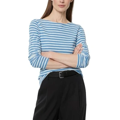 Abbildung von Marc O&#039;Polo BOAT NECK Striped Langarmshirt Multi shiny sky, Damen, Größe: XS, sky