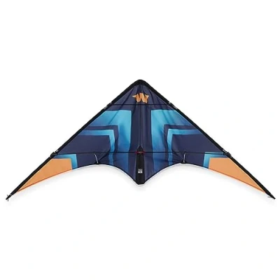 Abbildung von Wolkenstürmer® Lenkdrachen Fancy (türkis) Kinder Stuntkite ab 6 Jahre 136x65cm flugfertig inkl. 2x25m 45kp Polyesterleinen mit Handschlaufen