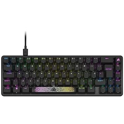 Abbildung von Corsair K65 PRO Mini RGB 65% Optical Mechanical Wired Gaming Keyboard OPX Linear Switches PBT Double Shot Keycaps iCUE Kompatibel PC, PS5, PS4, Xbox QWERTZ DE Schwarz
