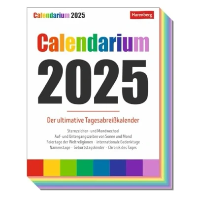 Abbildung von Calendarium Tagesabreißkalender 2025 Der ultimative Tagesabreißkalender: Wissens Kalender für jeden Tag: Jahrestage, berühmte Geburtstagskinder, ... aus aller Welt (Wissenskalender Harenberg)