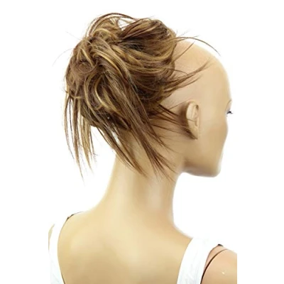 Abbildung von CAISHA Jumbo Haarteil Haargummi Dutt Flora Hochsteckfrisuren Brautfrisuren Natürlich Gewellt Unordentlich DM17cm Braun Blond Mix G23F