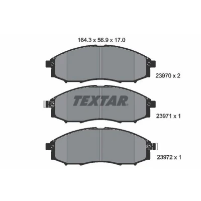 Abbildung von TEXTAR 2397001 Bremsbelagsatz mit akustischer Verschleißwarnung NISSAN: NP300 Navara Platform / Chassis