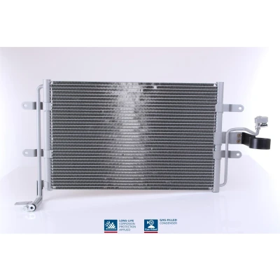 Abbildung von NISSENS 94838 Klimakondensator ohne Trockner Aluminium 585 R 134a VOLKSWAGEN: Golf 4, 4 Variant, Bora SEAT: Leon I Hatchback
