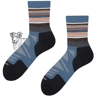 Abbildung von TODO BP COLOR Sehr Dünn Merino Wandersocken Herren und Damen, 70% Merinowolle Trekking Socken, Atmungsaktiv Outdoor Socken (Deep Sea, 43 46)