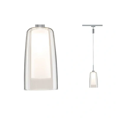 Abbildung von Paulmann Schienensystem Leuchten »URail Pendel Arido II GU10 560lm 5W 2700K 230V Chrom matt, Klar, Satin«, (1 tlg.)