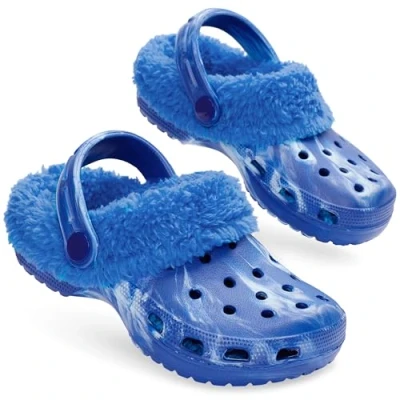 Abbildung von CityComfort Mädchen Clogs Kinder Hausschuhe, Warme Fleecefutter &amp; Abnehmbaren Schuh Charms, Geschenke für Teenager (32 EU, Tiedje Blau ohne Charms)
