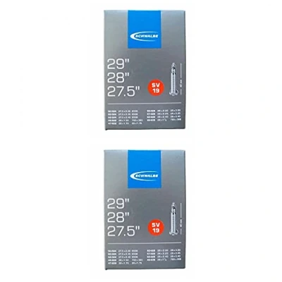 Abbildung von 2 x Schwalbe Unisex Erwachsene Fahrradschlauch SV19 40/62 584/635 EK 40 mm Fahrradzubehör, schwarz, 27,5 29 Zoll