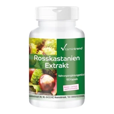 Abbildung von Rosskastanien Extrakt 300mg 180 Kapseln vegan hochdosiert 20% Aescin Vitamintrend®