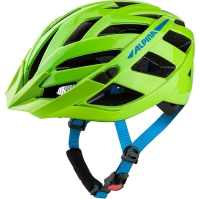 Abbildung von ALPINA PANOMA Reflektierender &amp; Optimal Belüfteter Fahrradhelm Mit Fliegennetz Nachrüstbarem LED Für Erwachsene, Green Blue Gloss, M (56 59 cm)