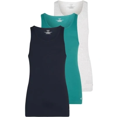 Abbildung von Calvin Klein Underwear TEES 3 PACK Unterhemd/shirt, Herren, Größe: Medium, Shoreline/snow heather/lively teal
