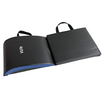 Abbildung von VLFit Bauchmuskel Matte Ab Mat mit Steißbeinschutz Strapazierfähiges Übung Trainer Pad für Bauch Knirscht Sit Ups Unterstützung des Unteren Rückenbereich volle Bewegungsfreiheit
