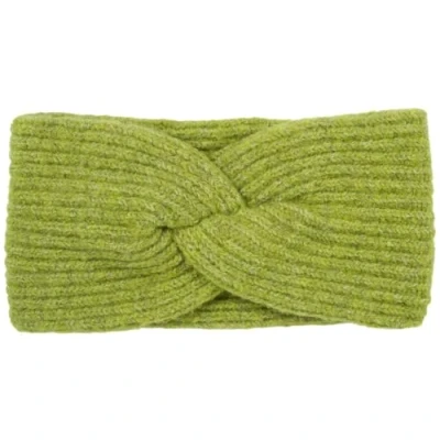 Abbildung von styleBREAKER Damen Strick Stirnband mit Twist Knoten und Rippenmuster einfarbig, warmes Winter Haarband, Headband 04026072, Farbe:Limettengrün