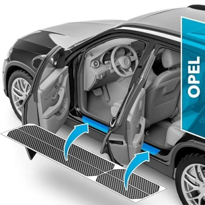 Abbildung von uProtect Auto Einstiegsleisten Schutz für Opel Astra Sports Tourer K B16 I 2015 2021 Schutzfolie Autotür Zubehör Zierleisten Lackschutzfolie Carbon Schwarz