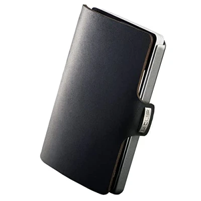 Abbildung von I CLIP Original Slim Wallet Leder Geldbörse Premium Portemonnaie Kartenetui Kreditkartenetui mit Geldklammer Soft Touch Schwarz