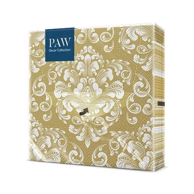 Abbildung von PAW Servietten 3 lagig (33 x 33 cm) I 20 Stück Perfekt für Kommunion, Hochzeit, Konfirmation und Feiern Papierservietten Bunt Besondere Anlässe, Ornamente, Gold Beautiful Moments