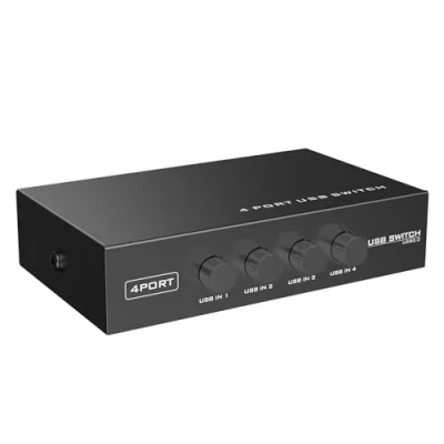 Abbildung von SIENOC 4 Port Fach USB 2.0 Sharing Switch Umschalter Schaltkasten Box Hub für PC Computer Scanner Drucker OVP