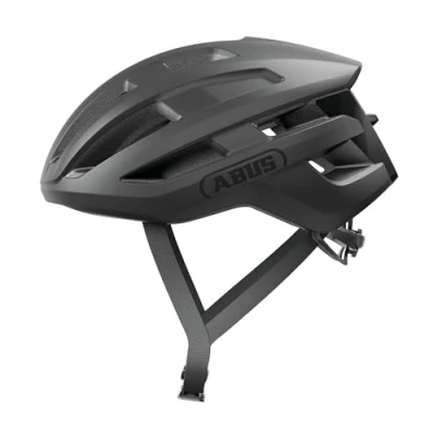Abbildung von ABUS Rennradhelm PowerDome leichter Fahrradhelm mit cleverem Belüftungssystem und aerodynamischem Profil Made in Italy für Damen Herren Schwarz, Größe M