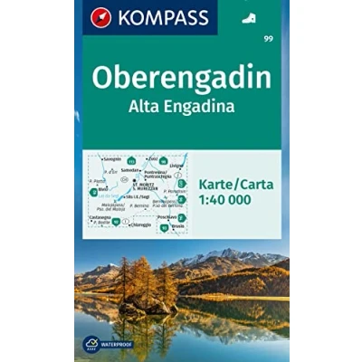 Abbildung von KOMPASS Wanderkarte 99 Oberengadin / Alta Engadina 1:40.000: markierte Wanderwege, Hütten, Radrouten