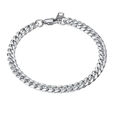 Abbildung von PROSTEEL Herren Armband 6mm Edelstahl Panzerkette schwer Glieder Link Kettenarmband Armkette Armreif, Länge 19cm, gold