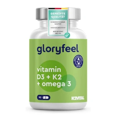 Abbildung von Vitamin D3 K2 Omega 3 5000 IE + K2VITAL® 1000mg Fischöl Triglyceride Form (DHA EPA) 99,7+% All Trans MK7 Hochdosiert, laborgeprüft in Deutschland hergestellt