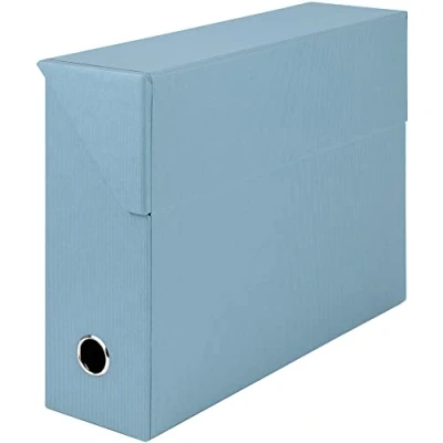 Abbildung von Rössler Papier 1319452153 S.O.H.O. Archivbox, mit seitlicher Klappe und Griffloch, Denim, 9,5 x 33,5 25,5 cm, 1 Stück