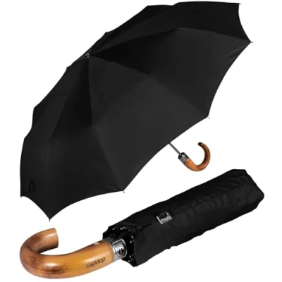 Abbildung von Doppler Herren Taschenschirm mit Holz Rundhakengriff Magic Strong