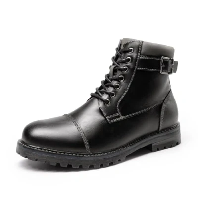 Abbildung von Bruno Marc Herren Motorrad Stiefel Chukka Boots Stiefeletten Biker Freizeitschuhe Leder,Size 46,Schwarz,ENGLE 05