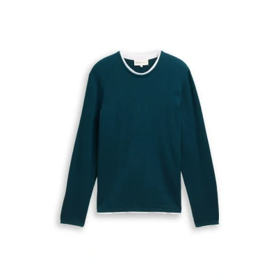 Abbildung von TOM Tailor Denim Strickpullover, Herren, Größe: Small, Deep pond green
