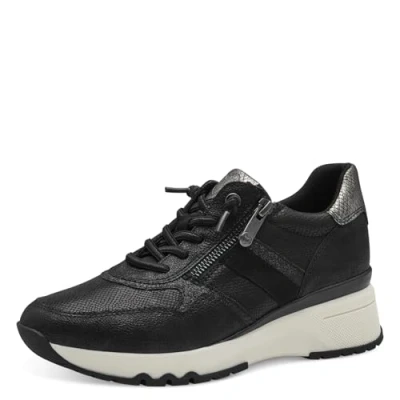 Abbildung von MARCO TOZZI Damen Wedge Sneaker Freizeit mit Keilabsatz, Schwarz (Black Comb), 38 EU