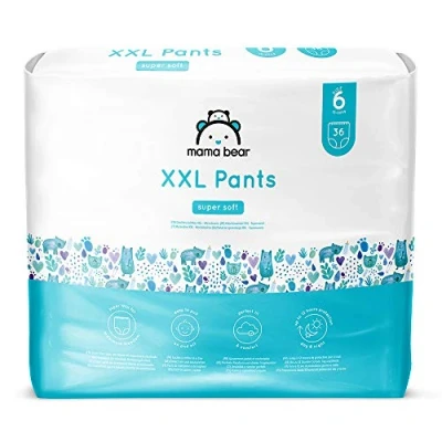 Abbildung von Amazon Marke: Mama Bear Höschenwindeln XXL Größe 6 (18 30kg), 72 Stück (2 Packungen mit 36)