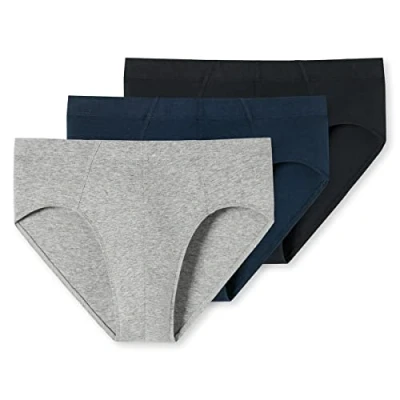 Abbildung von Schiesser 3PACK Slips Supermini Organic Cotton 95/5 Essentials Slip, Herren, Größe: Medium, Dark blue/grey/black