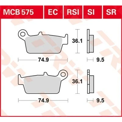 Abbildung von TRW Sinter Offroad MCB575SI Bremsbelagsatz