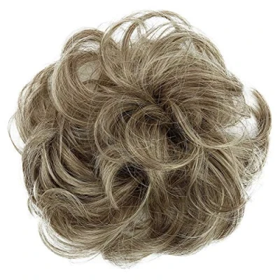 Abbildung von CAISHA Haarteil Haargummi Hochsteckfrisuren Brautfrisuren Voluminös Gelockt Unordentlich Dutt Kunstfaser DM15cm Braunblond G22A