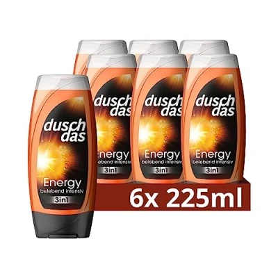 Abbildung von Duschdas 3 in 1 Duschgel &amp; Shampoo Energy Duschbad mit belebend intensiver Duftformel sorgt für einen erfrischenden Start den Tag 6x 225 ml