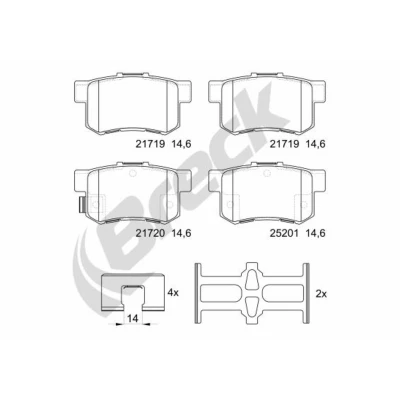 Abbildung von BRECK 21720 00 704 Bremsbelagsatz mit akustischer Verschleißwarnung Zubehör SUZUKI: SX4 I Hatchback, SWIFT 3, Saloon, FIAT: Sedici