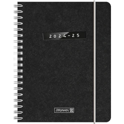 Abbildung von BRUNNEN Schülerkalender (2024/2025) „Monochrome“, 2 Seiten = 1 Woche, A6, 208 Seiten, schwarz