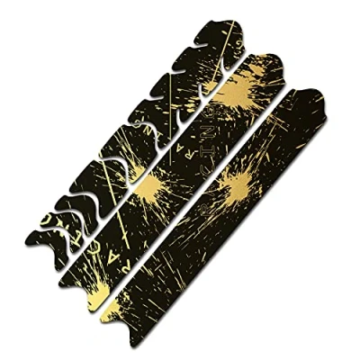 Abbildung von AlphaShield Fahrrad Rahmenschutz Kettenstreben Schutz Folie Aufkleber Rahmen Carbon MTB BMX Lackschutz R161 (07 Racing Gold Metallic)