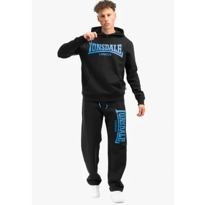 Abbildung von Lonsdale Herren Kapuzensweatshirt Normale Passform Chatsworth Black/Blue 3XL